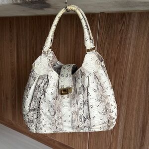 Designer style genuine Snakeskin and leather Shoulder Bag